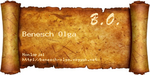 Benesch Olga névjegykártya